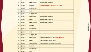 Antalya Devlet Tiyatrosu Şubat Ayı Programı