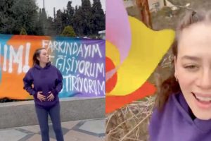 Demet Evgar’dan Tek Kişilik Protesto: “Ben Kadınım, Öldürülmek İstemiyorum”