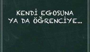 KENDİ EGOSUNA YA DA ÖĞRENCİYE…