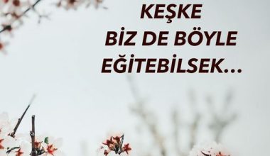 KEŞKE BİZ DE BÖYLE EĞİTEBİLSEK…