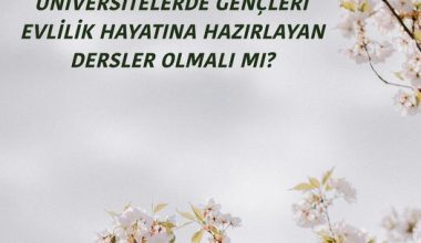 ÜNİVERSİTELERDE GENÇLERİ EVLİLİK HAYATINA HAZIRLAYAN DERSLER OLMALI MI?
