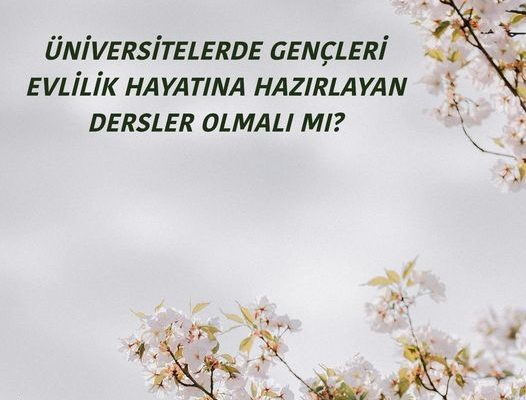 ÜNİVERSİTELERDE GENÇLERİ EVLİLİK HAYATINA HAZIRLAYAN DERSLER OLMALI MI?